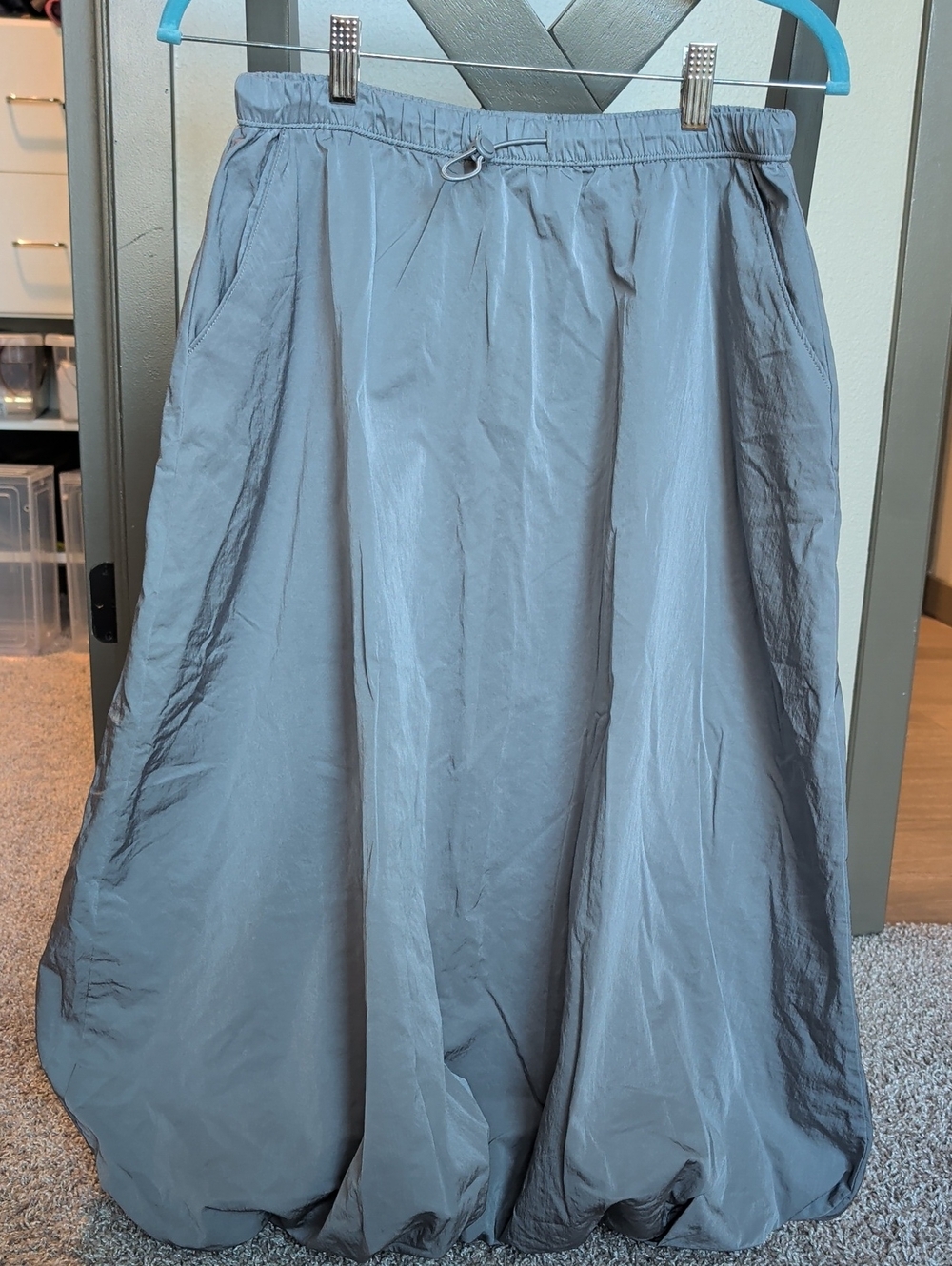 Women's Nicole Miller Gray Balloon-Hem A-Line Maxi Skirt Size S